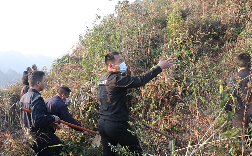 山林突发火情  警民齐心扑灭