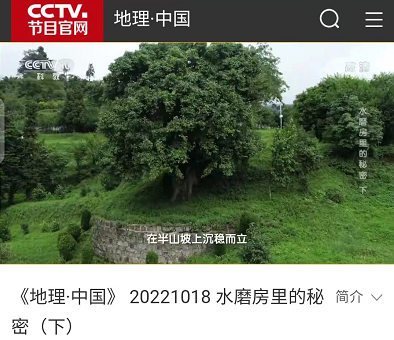 中央电视台播出纪录片《水磨房里的秘密》